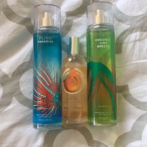 Assorted body mists